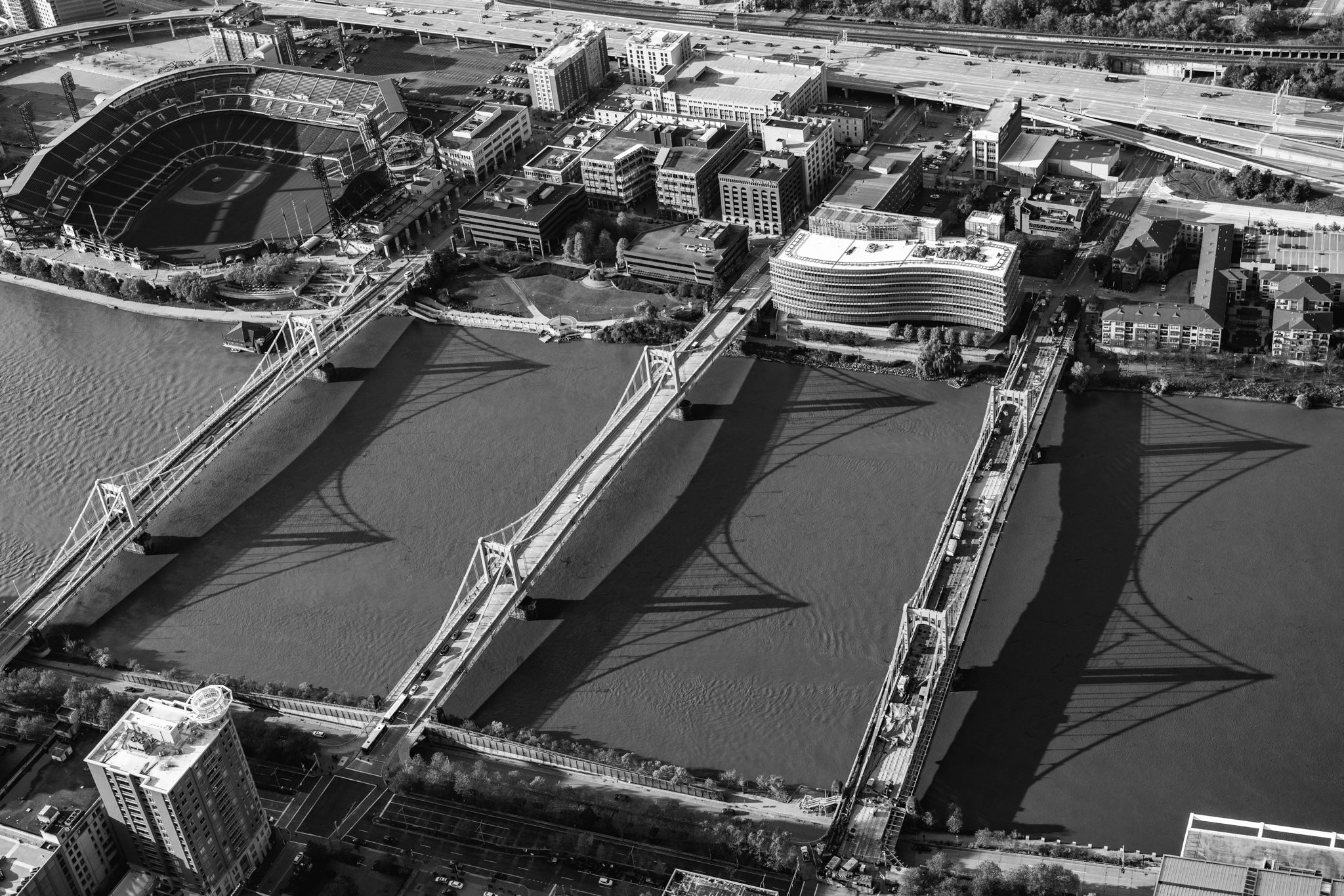 Photo of Heinz Field (Acrisure Stadium) and Pittsburgh Skyline Black & –  Dustin McGrew Photography