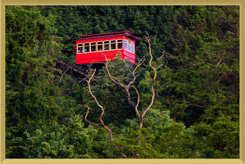 Duquesne Incline Descends Down Mt. Washington - Framed Print