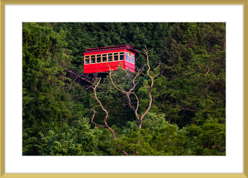 Duquesne Incline Descends Down Mt. Washington - Framed Print