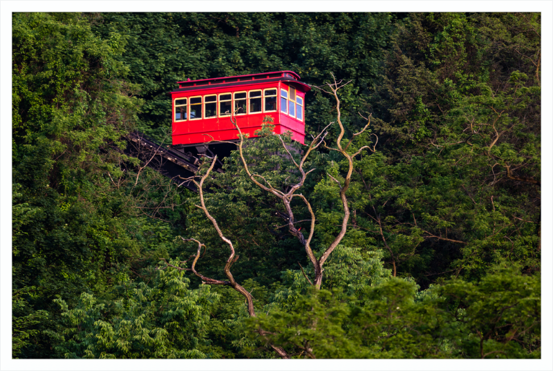 Duquesne Incline Descends Down Mt. Washington - Framed Print