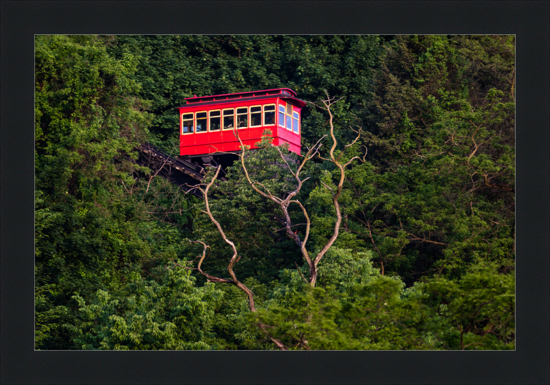 Duquesne Incline Descends Down Mt. Washington - Framed Print
