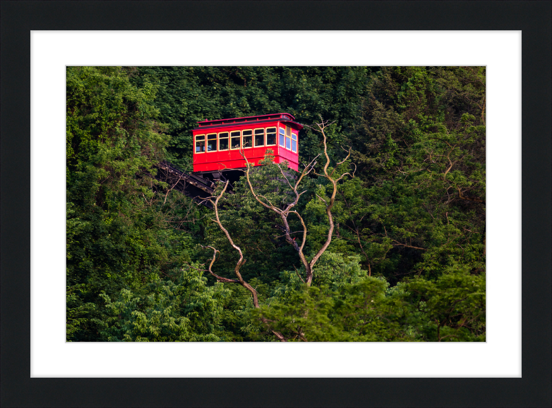 Duquesne Incline Descends Down Mt. Washington - Framed Print