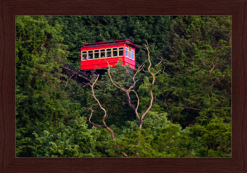 Duquesne Incline Descends Down Mt. Washington - Framed Print
