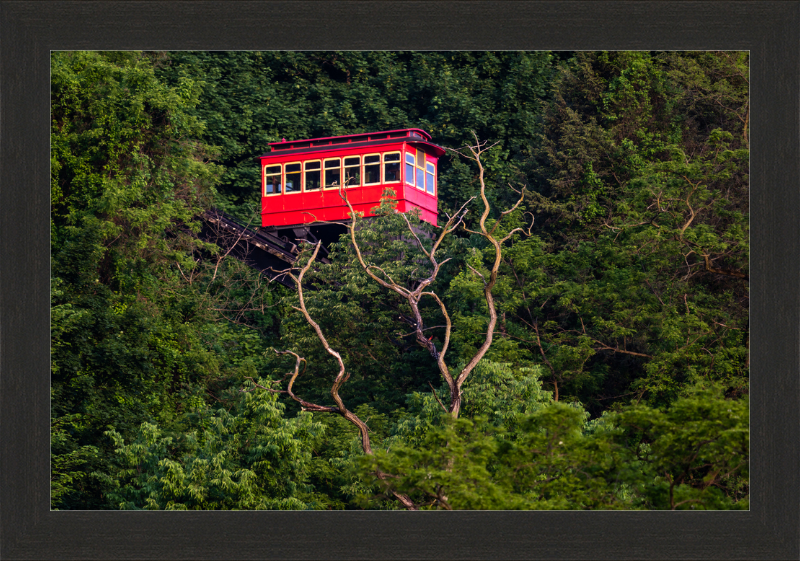 Duquesne Incline Descends Down Mt. Washington - Framed Print
