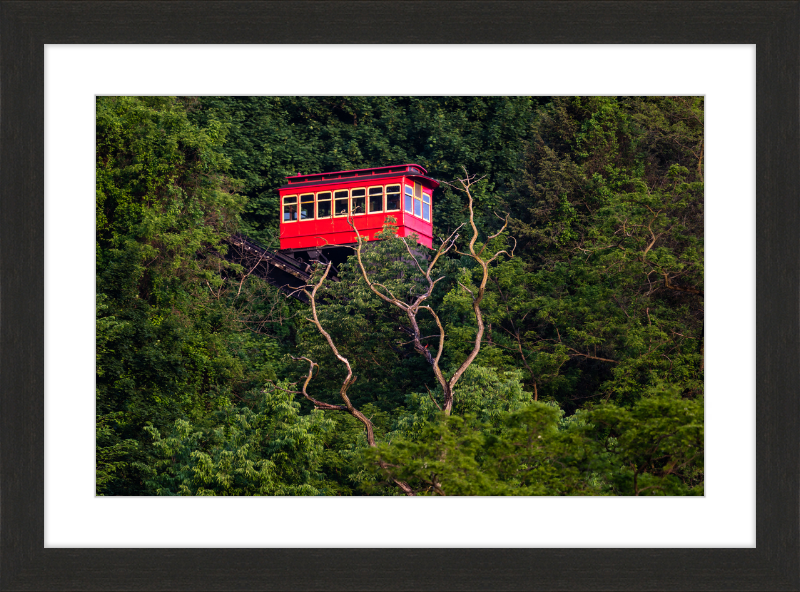 Duquesne Incline Descends Down Mt. Washington - Framed Print