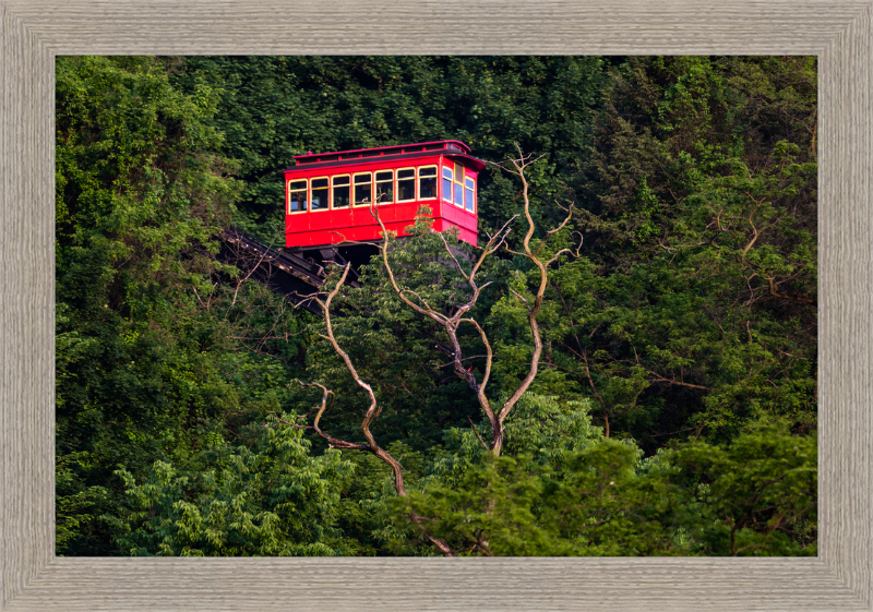 Duquesne Incline Descends Down Mt. Washington - Framed Print