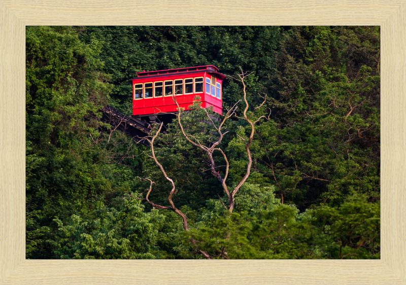 Duquesne Incline Descends Down Mt. Washington - Framed Print