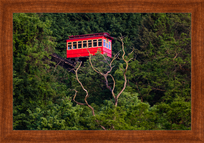 Duquesne Incline Descends Down Mt. Washington - Framed Print