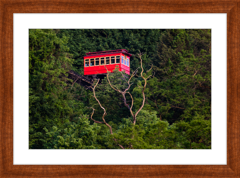 Duquesne Incline Descends Down Mt. Washington - Framed Print