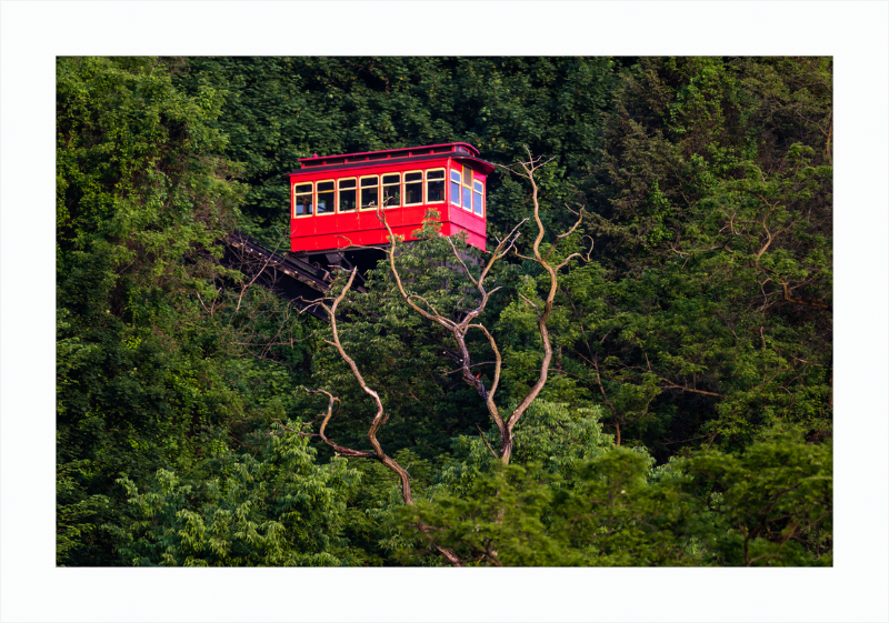 Duquesne Incline Descends Down Mt. Washington - Framed Print