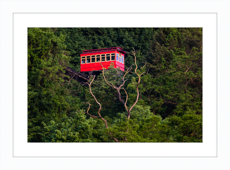 Duquesne Incline Descends Down Mt. Washington - Framed Print