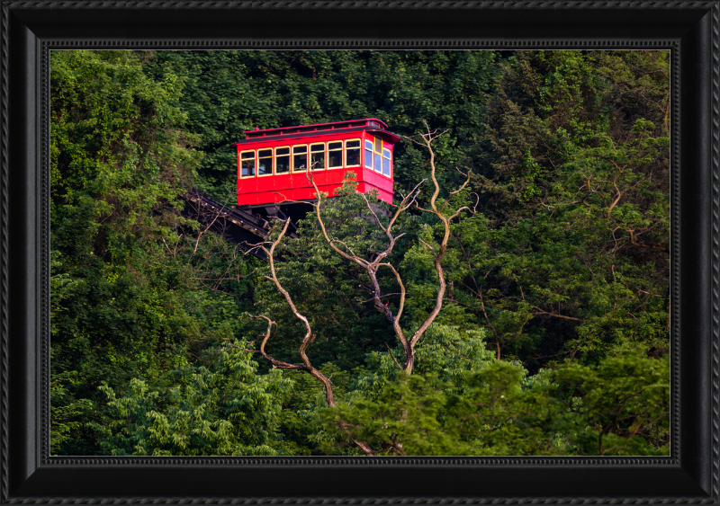 Duquesne Incline Descends Down Mt. Washington - Framed Print