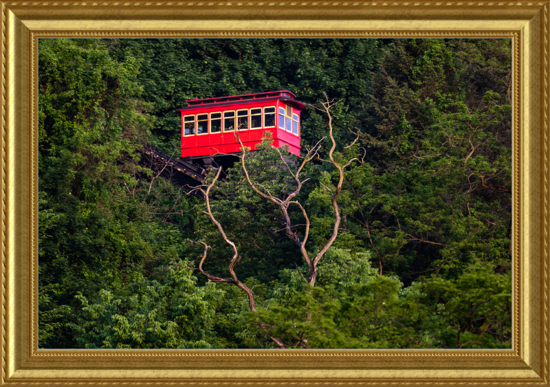 Duquesne Incline Descends Down Mt. Washington - Framed Print