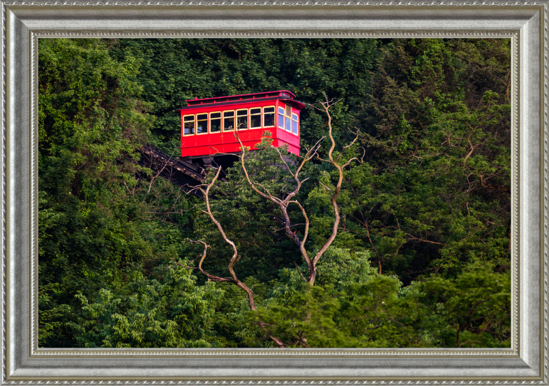 Duquesne Incline Descends Down Mt. Washington - Framed Print