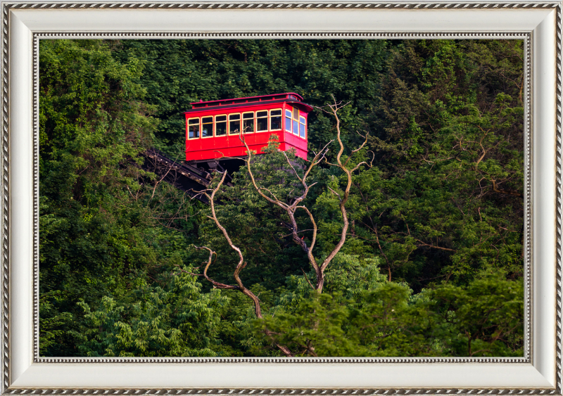 Duquesne Incline Descends Down Mt. Washington - Framed Print
