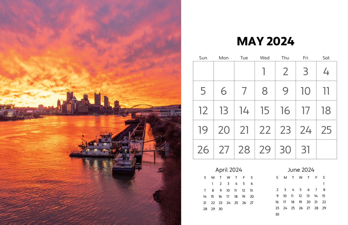 PRE-ORDER 2024 Pittsburgh Desk Calendar