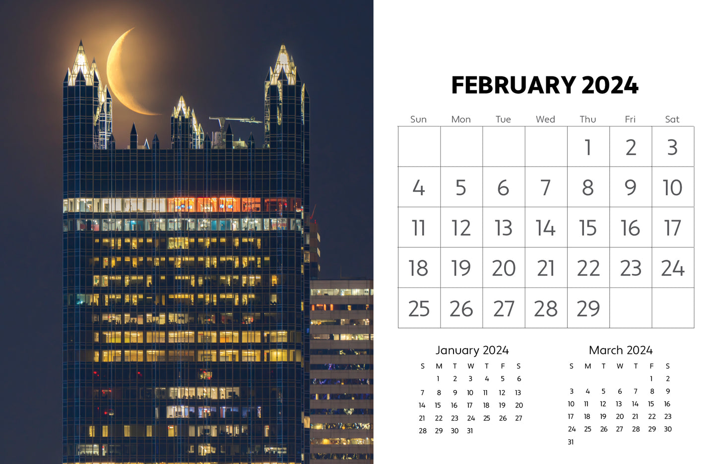 PRE-ORDER 2024 Pittsburgh Desk Calendar