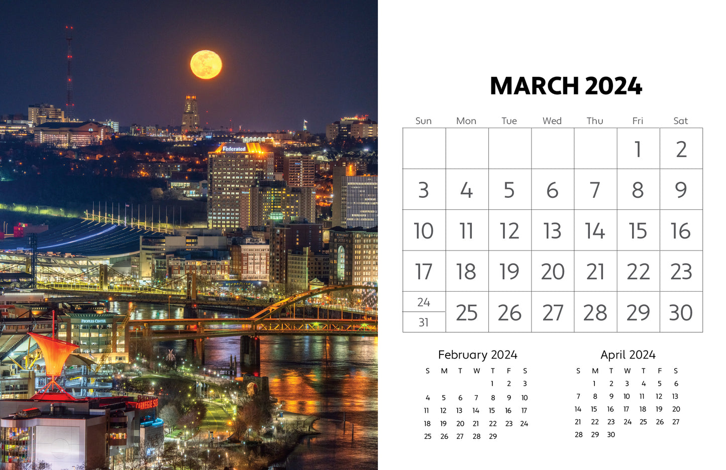 PRE-ORDER 2024 Pittsburgh Desk Calendar
