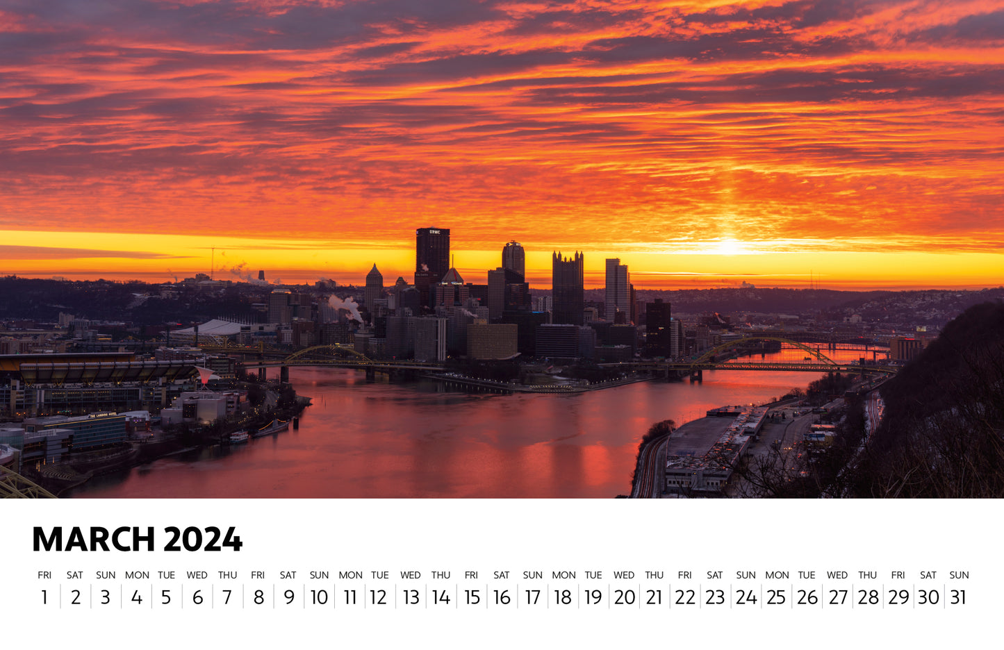 PRE-ORDER 2024 Pittsburgh Desk Calendar