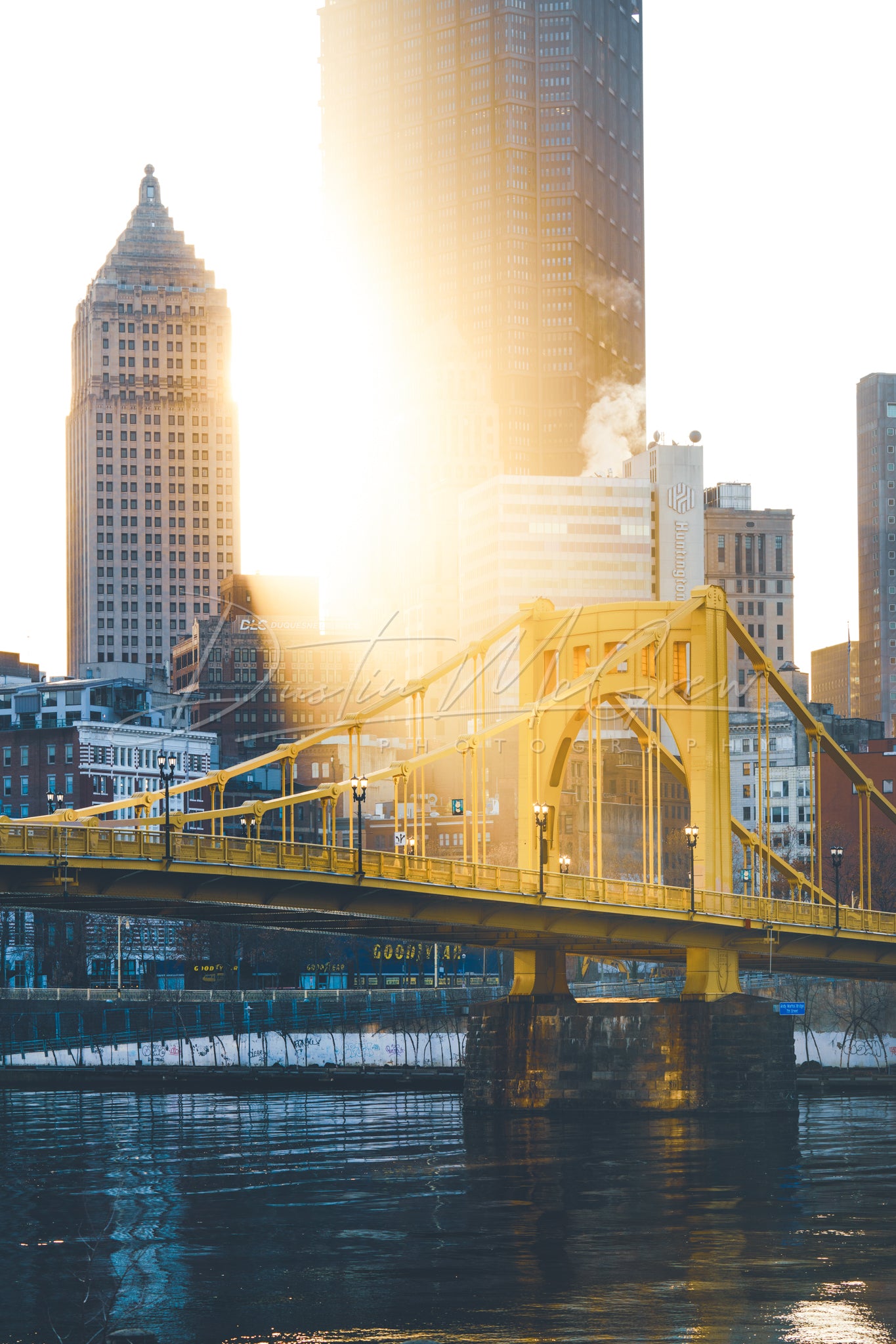 Golden Light Cast on the Andy Warhol Bridge