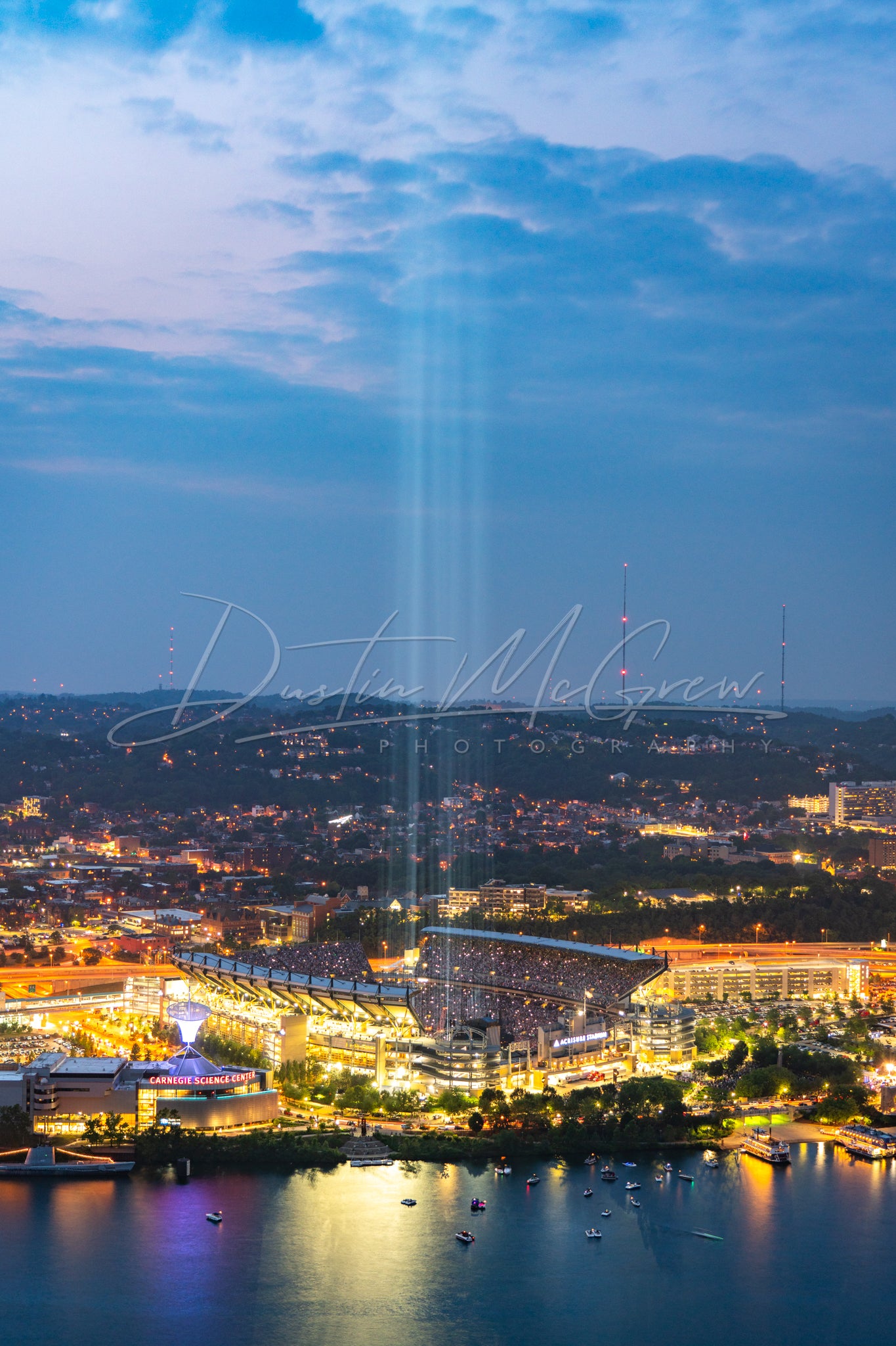 Taylor Swift Concert Light Beam at Acrisure Stadium (Heinz Field)