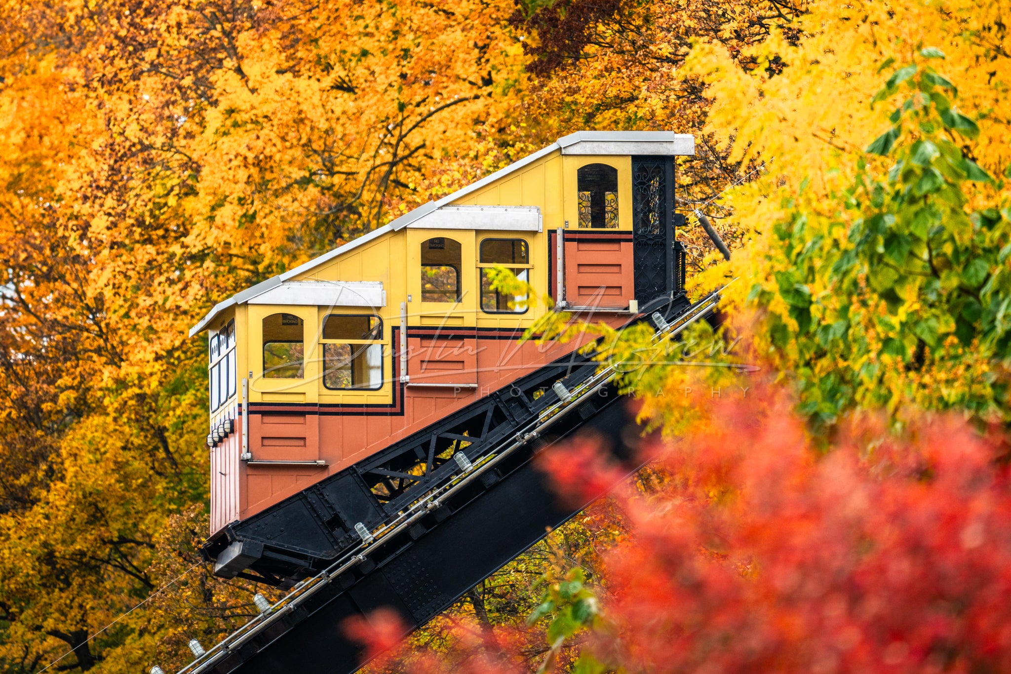 Monongahela Incline in Colorful Fall Foliage