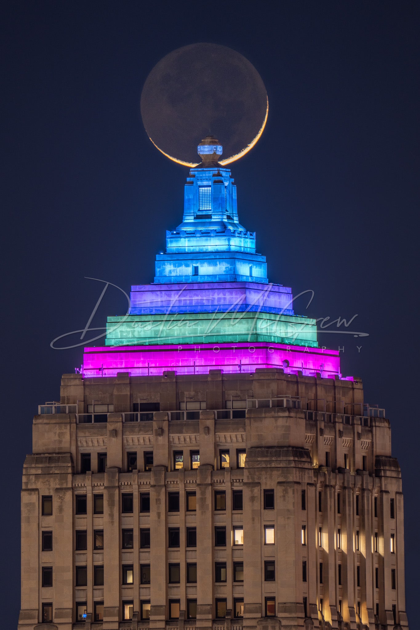 Gulf Tower and the Crescent Moon