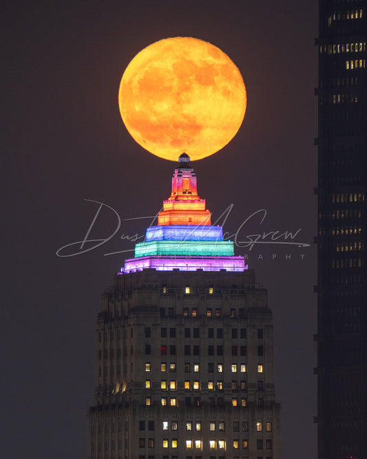 Full Moon Over the Gulf Tower