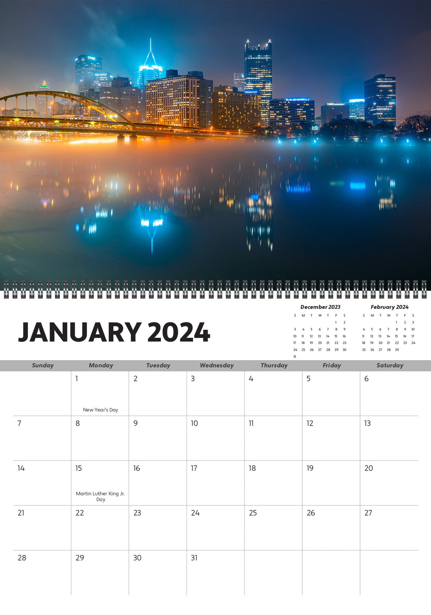 PRE-ORDER 2024 Pittsburgh Wall Calendar