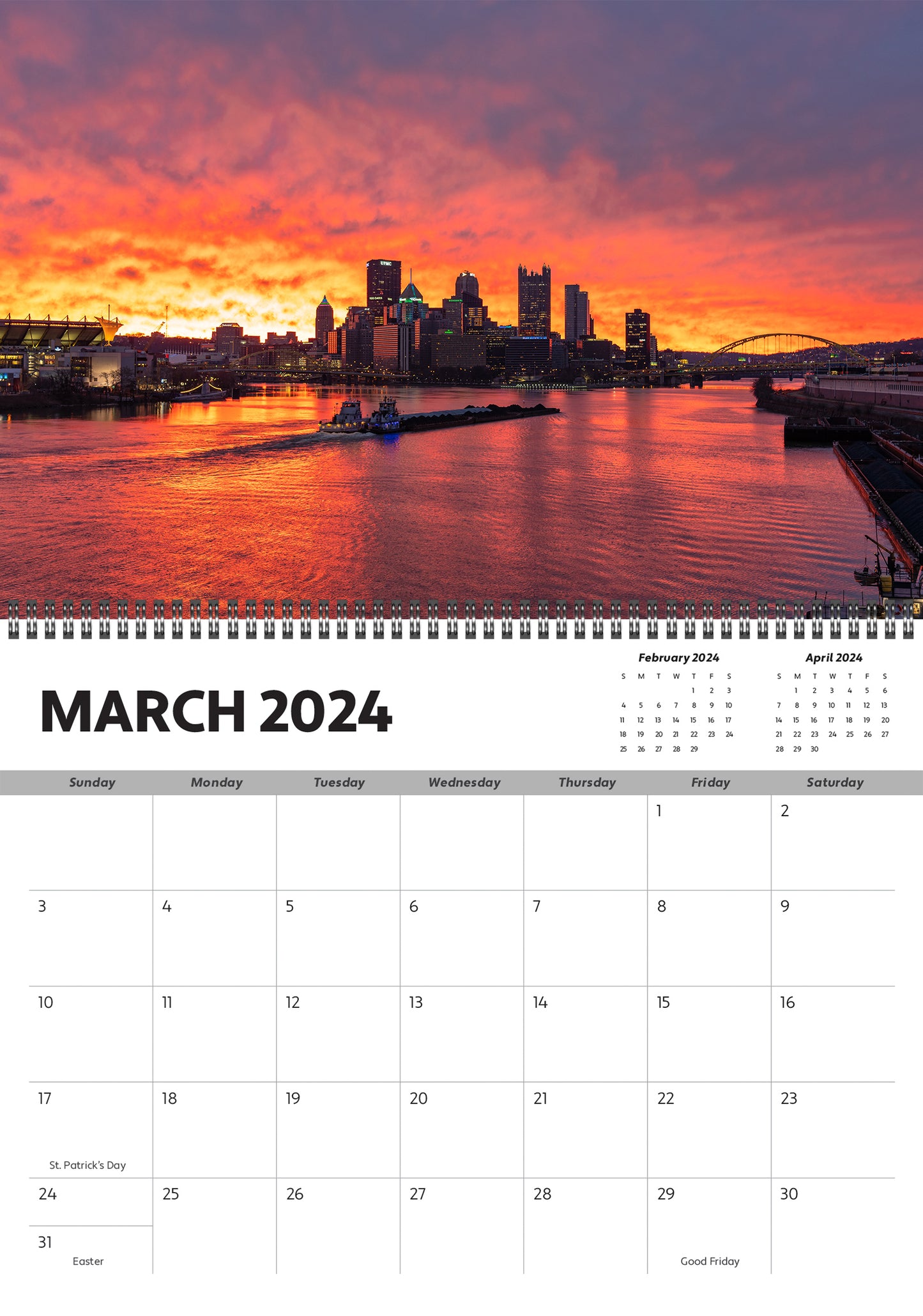 PRE-ORDER 2024 Pittsburgh Wall Calendar