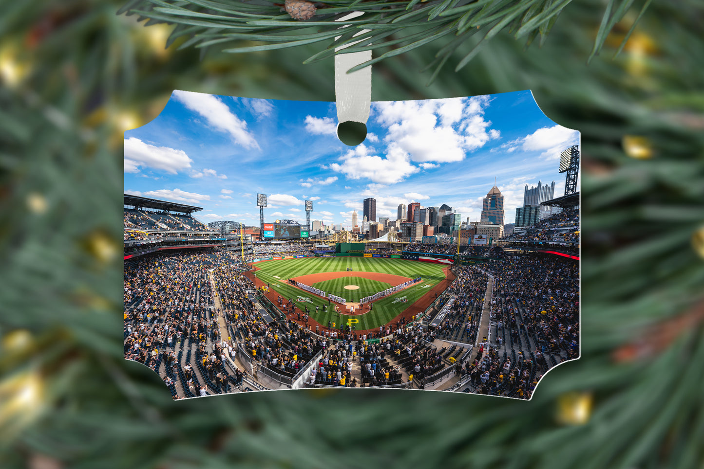 Acrisure Stadium (Heinz Field) and PNC Park Metal Christmas Ornament