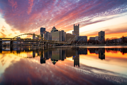 Pittsburgh North Shore Sunrise Reflection Photo