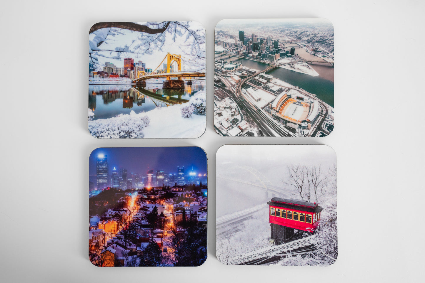 Pittsburgh Winter 4pc Coaster Set