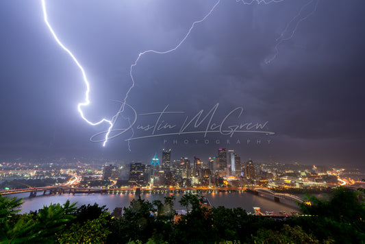 Thundering Lightning Strike Over Pittsburgh
