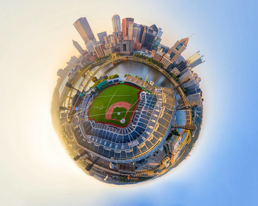 Pittsburgh Art - Tiny Planet Photo Over Pnc Park