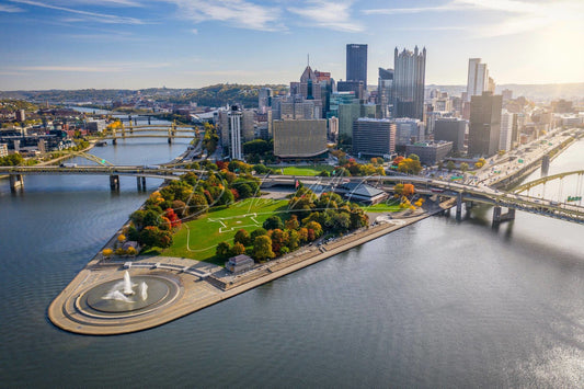 Pittsburgh Skyline Photo - Point State Park In Fall Print Art