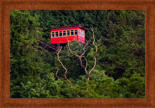 Duquesne Incline Descends Down Mt. Washington - Framed Print