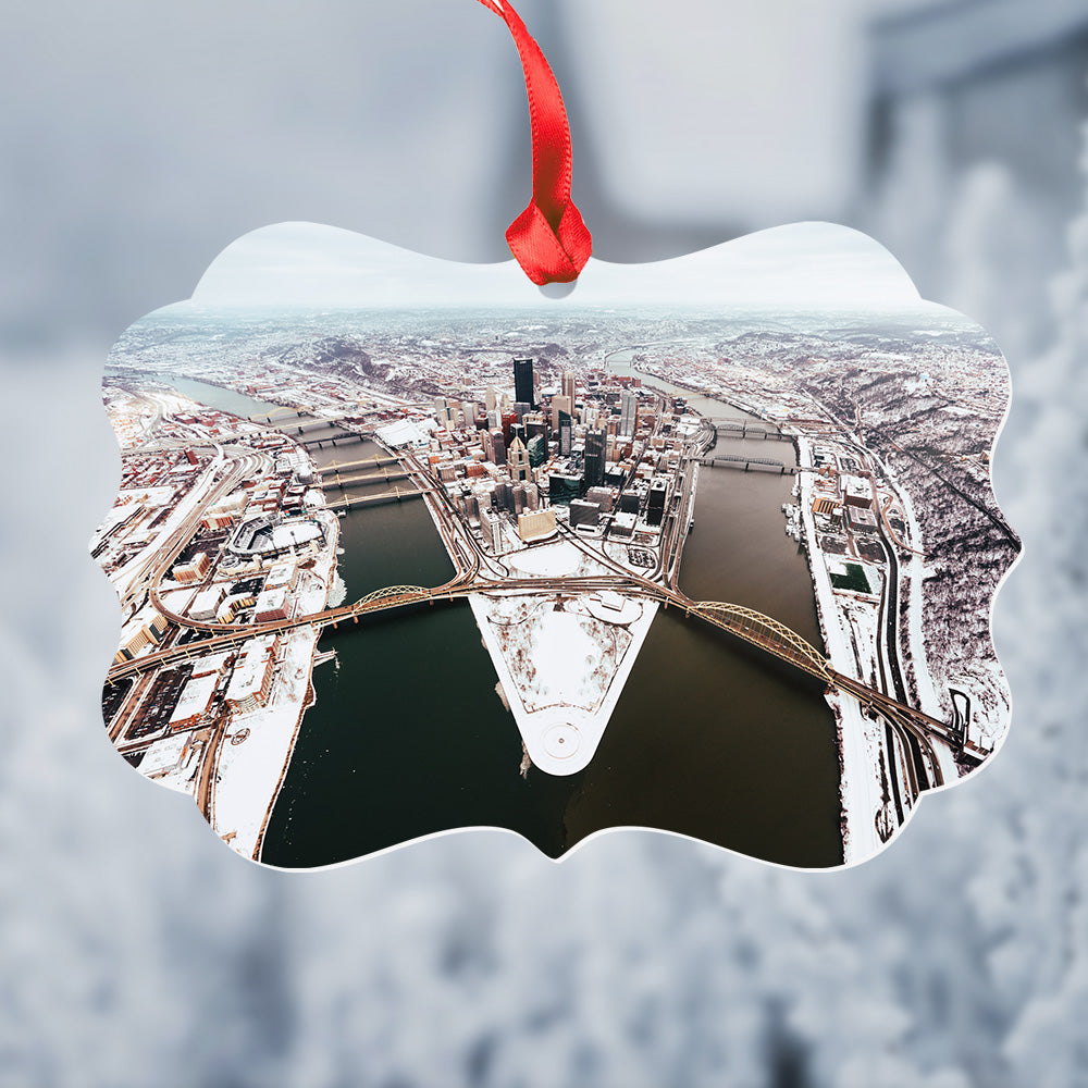 The Snowy Three Rivers Christmas Ornament