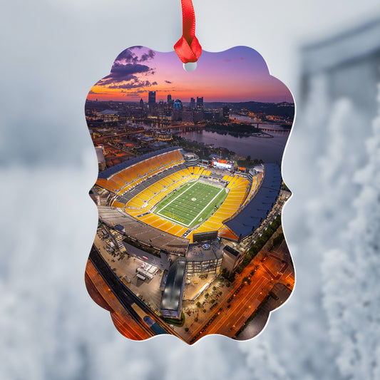 Heinz Field Sunrise Metal Christmas Ornament