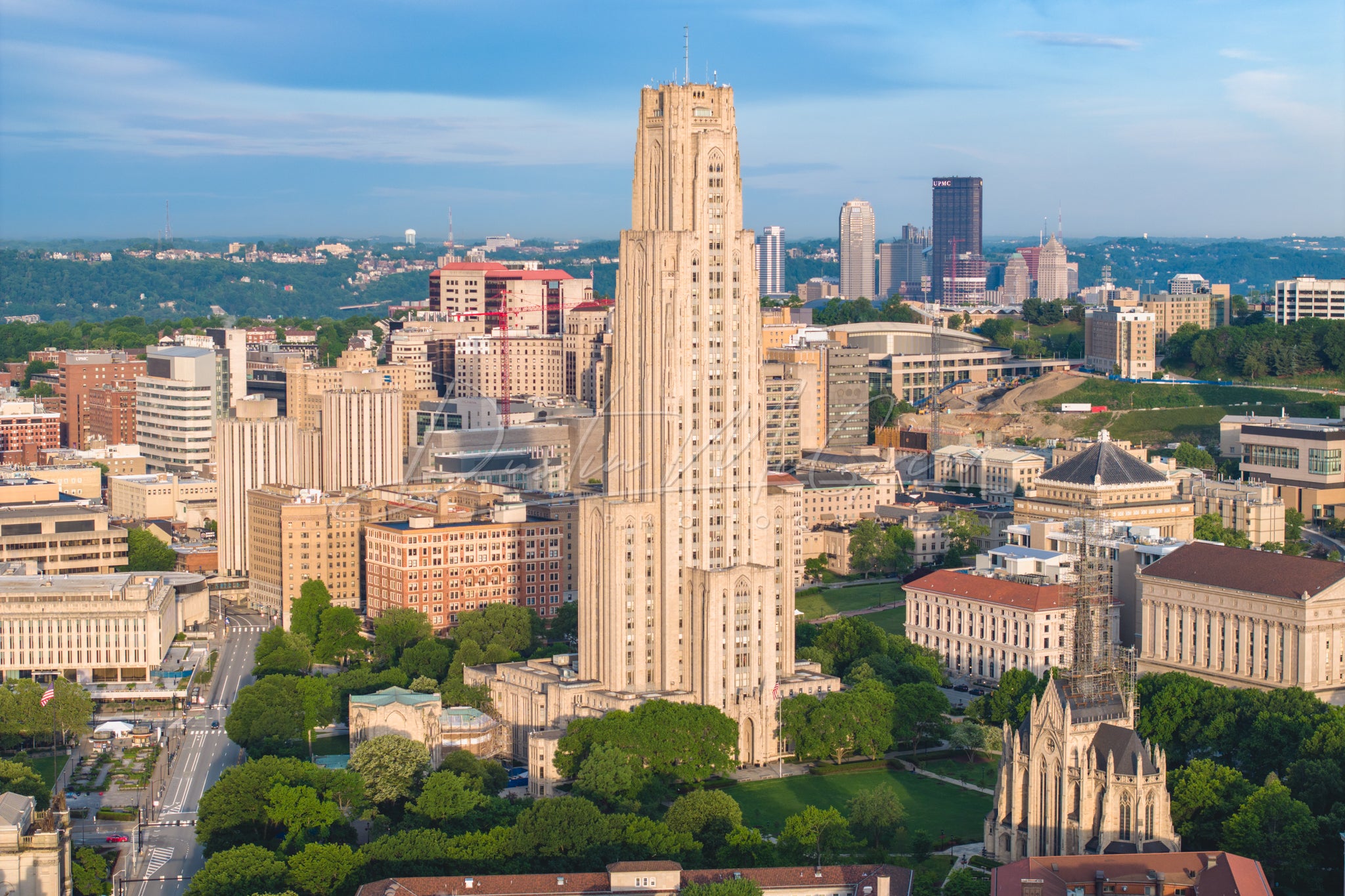 Cathedral of Learning and Pittsburgh Skyline