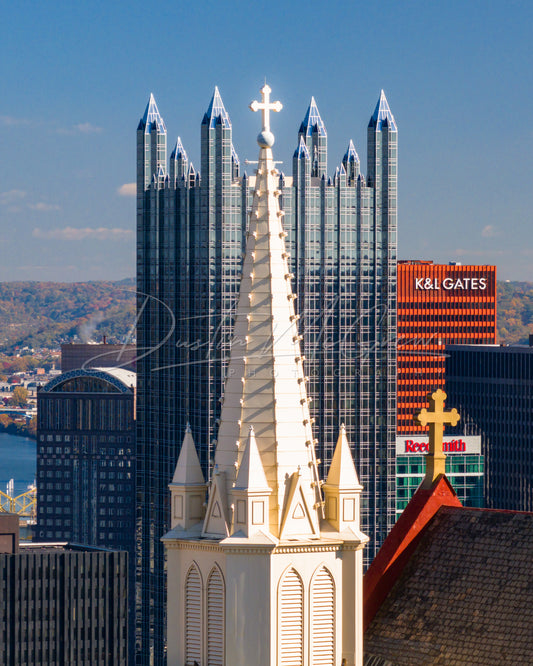 St. Mary of the Mount's Steeple and the PPG Place Spires