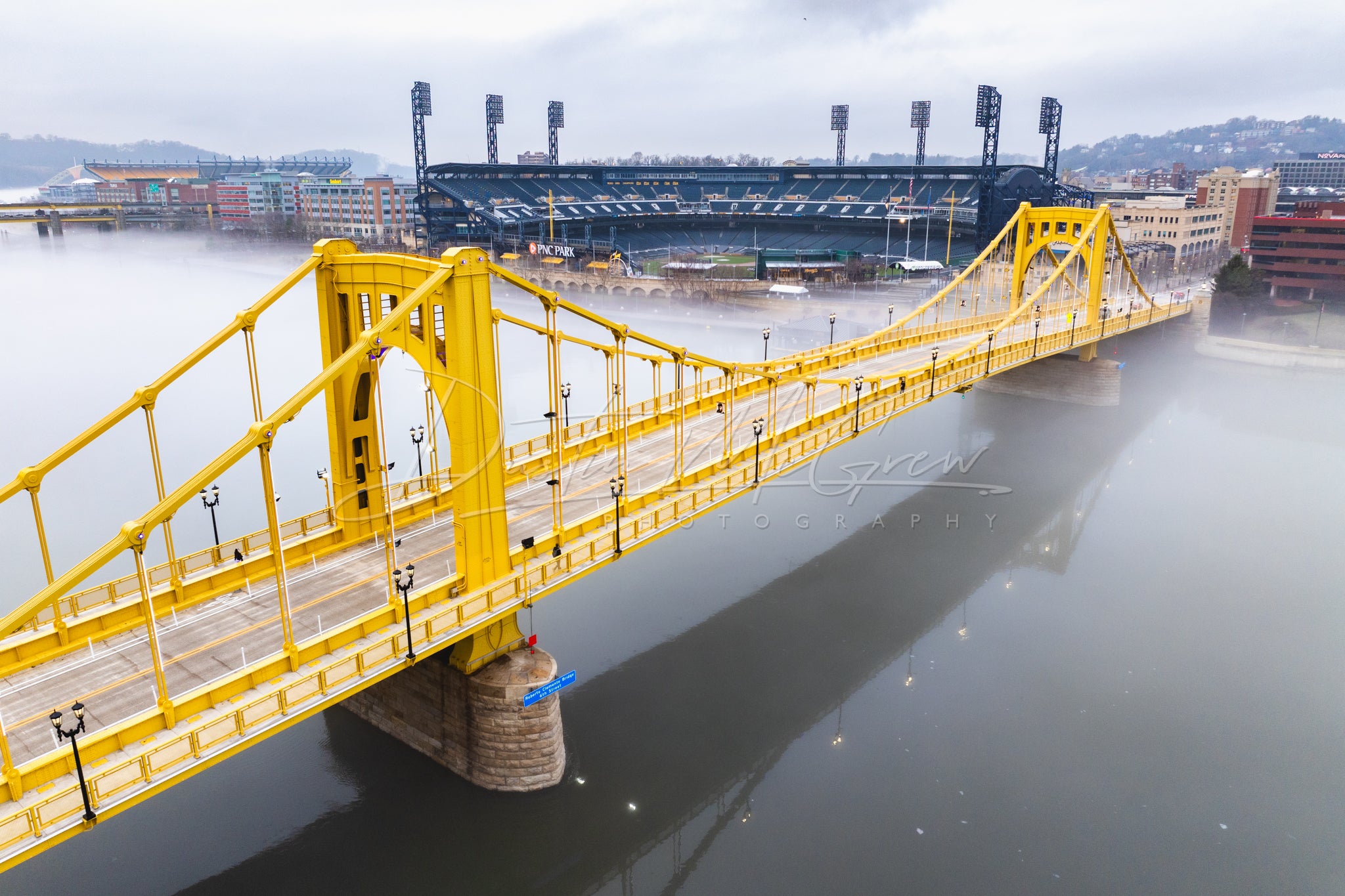 Foggy River, Clemente Bridge, and PNC Park