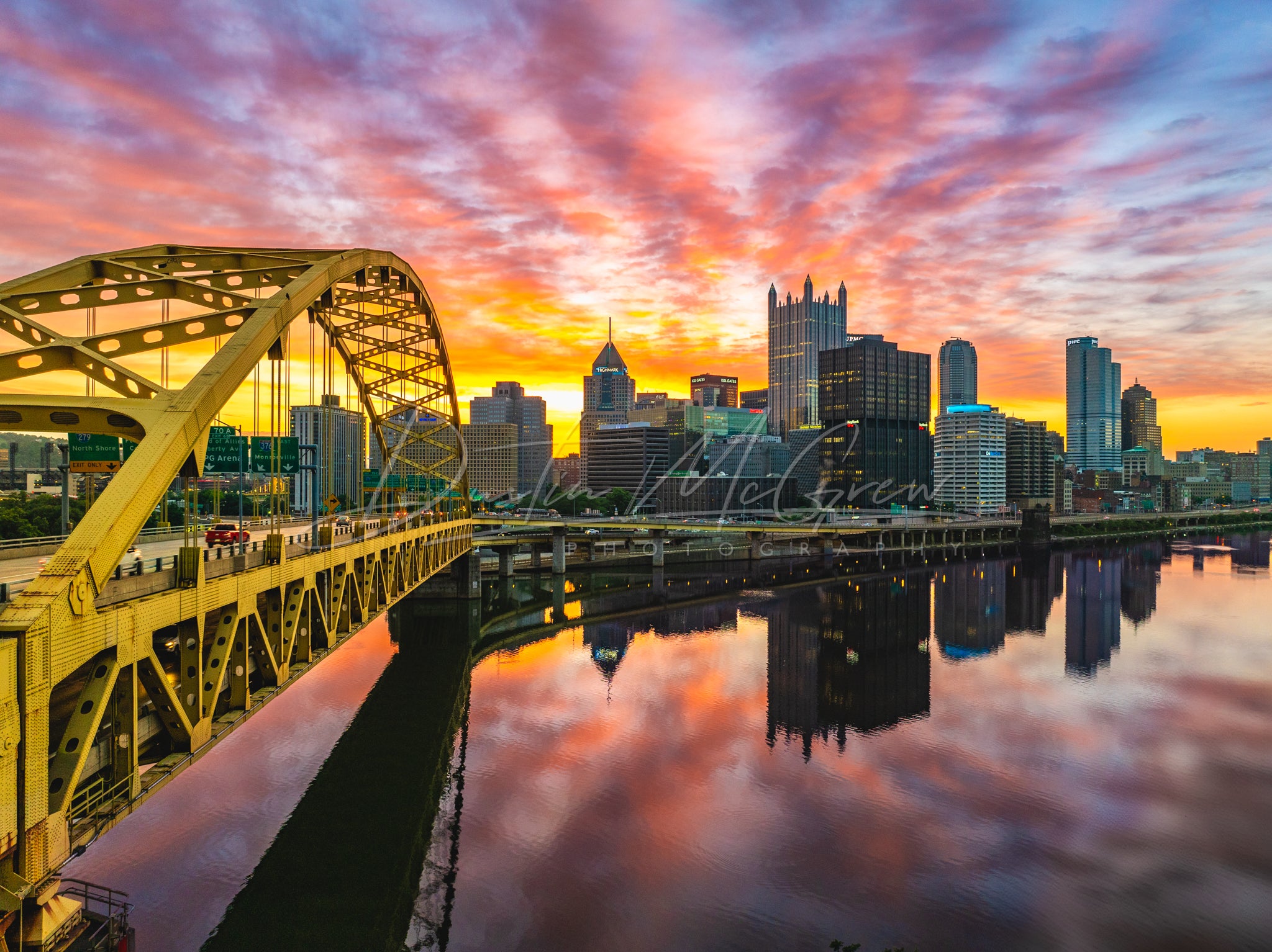 Vibrant Fort Pitt Bridge Sunrise