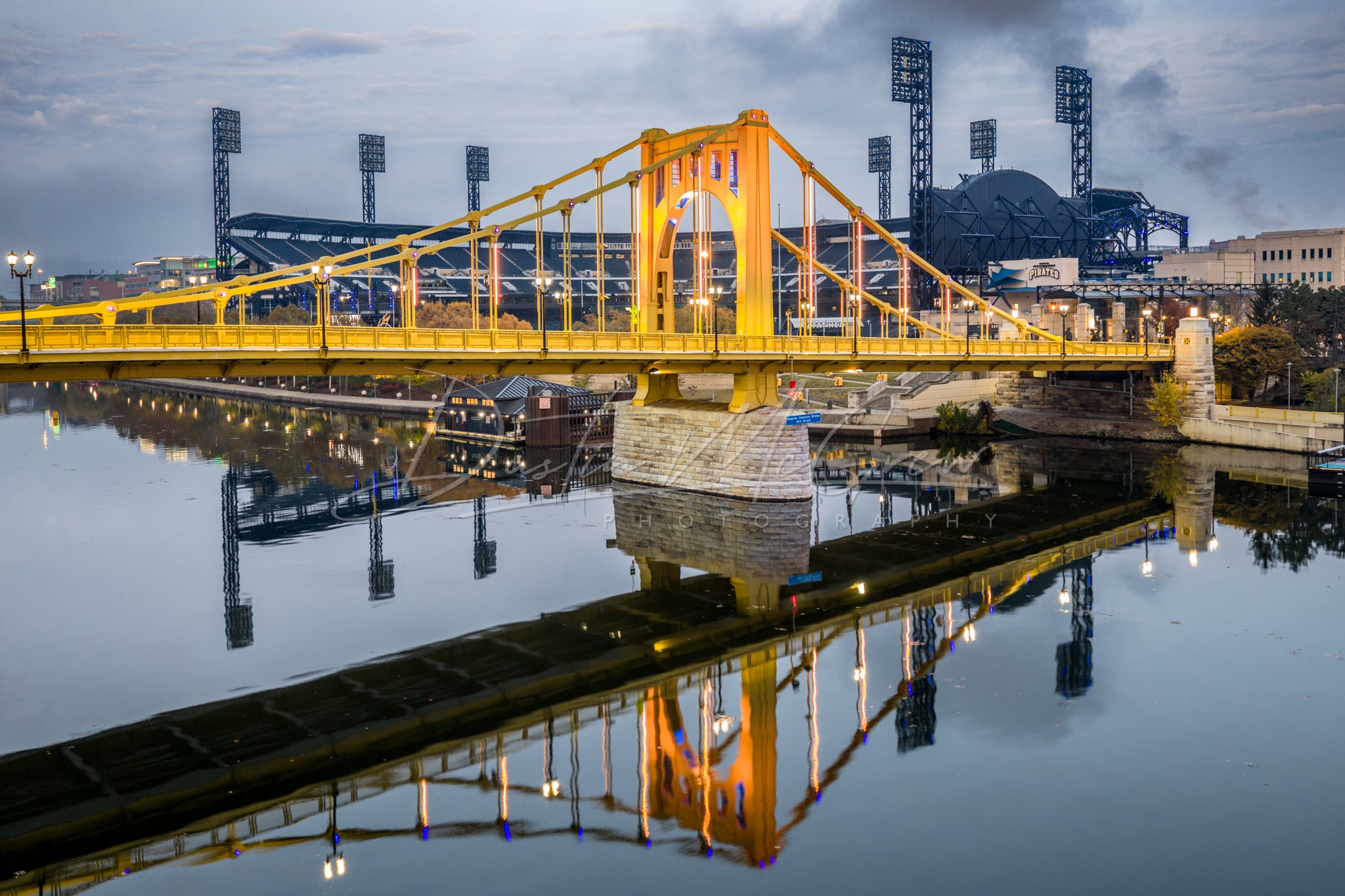 PNC Park and the Roberto Clemente Bridge