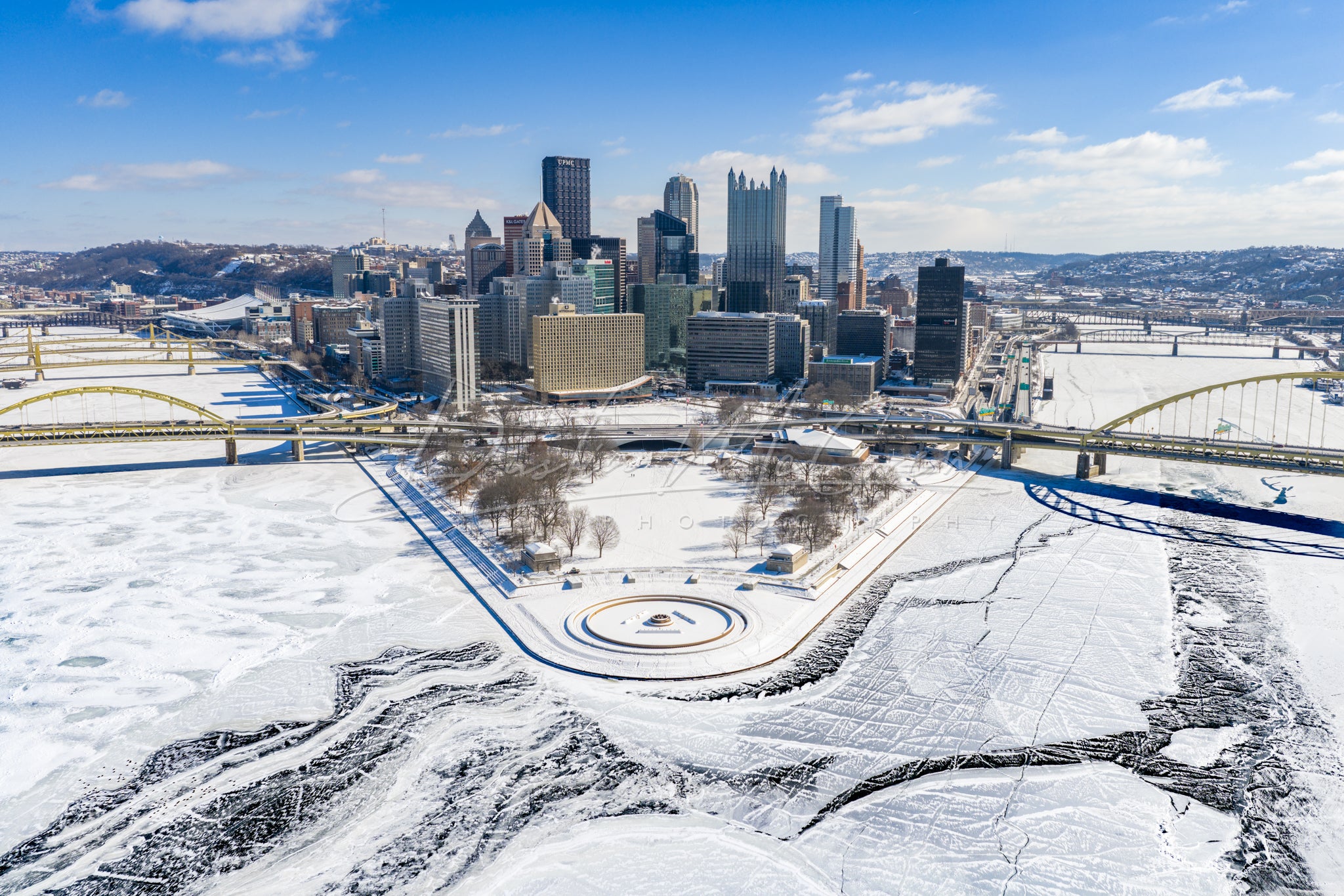 The Frozen Three Rivers of Pittsburgh