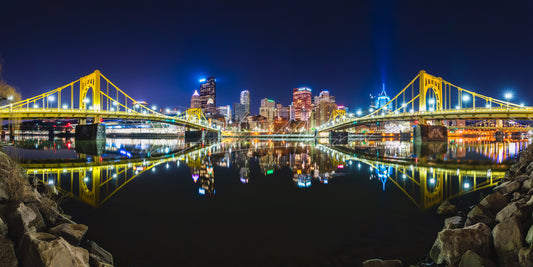 Pittsburgh Bridges Reflection Panorama
