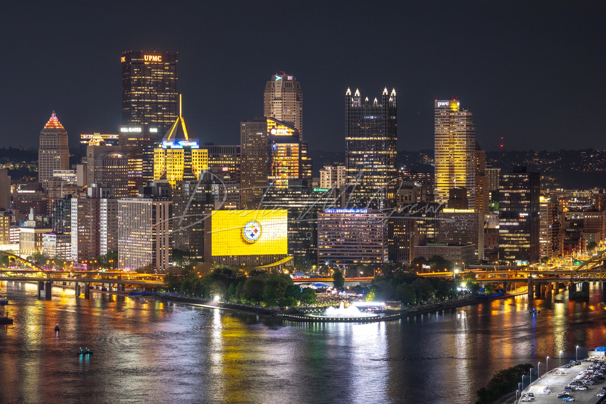 2026 NFL Draft - Pittsburgh Skyline with Steelers Logo