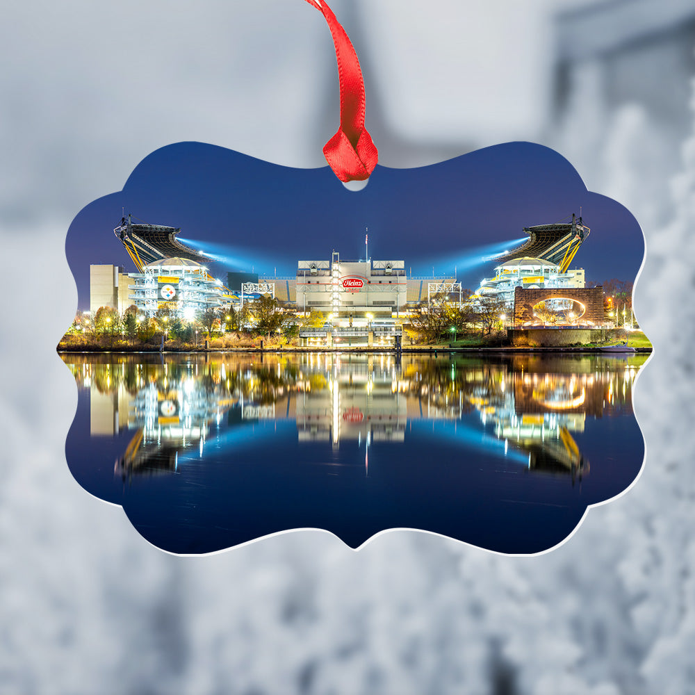 Heinz Field Reflection Metal Christmas Ornament