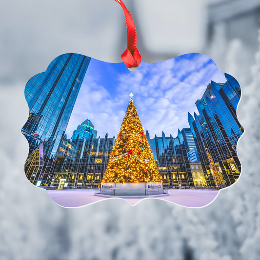 PPG Place Christmas Tree Metal Christmas Ornament