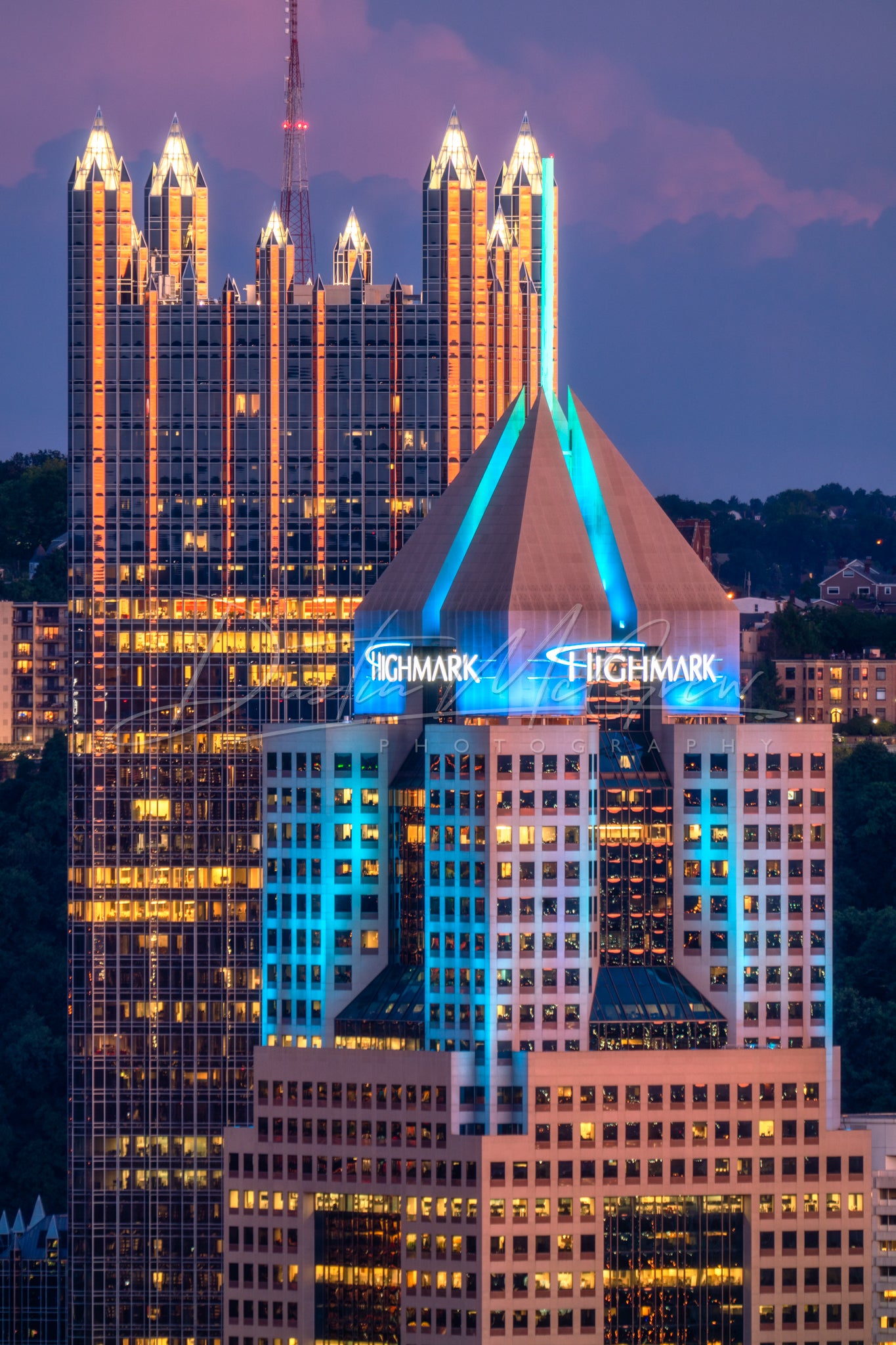 Pittsburgh Skyline Photo - PPG Place and Highmark Building
